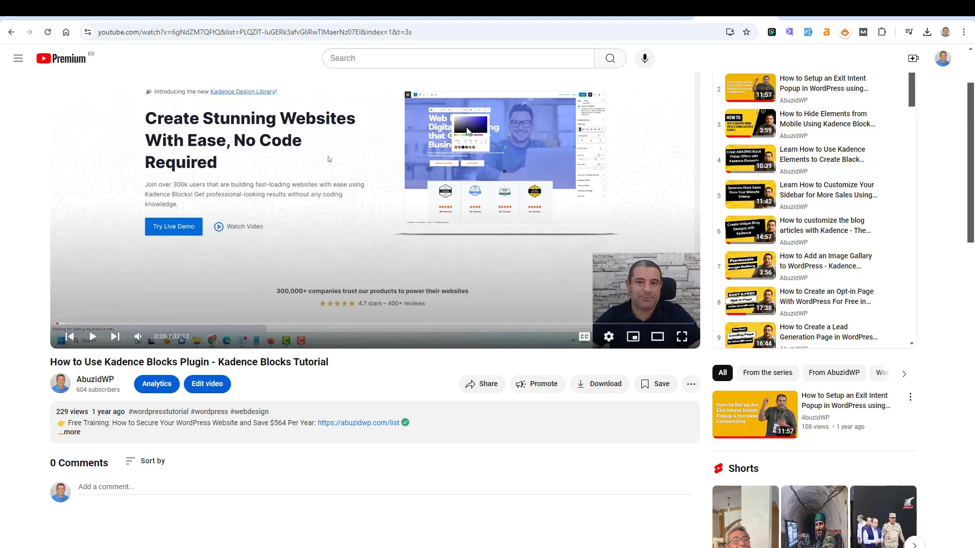 Embedding videos from a dedicated hosting platform