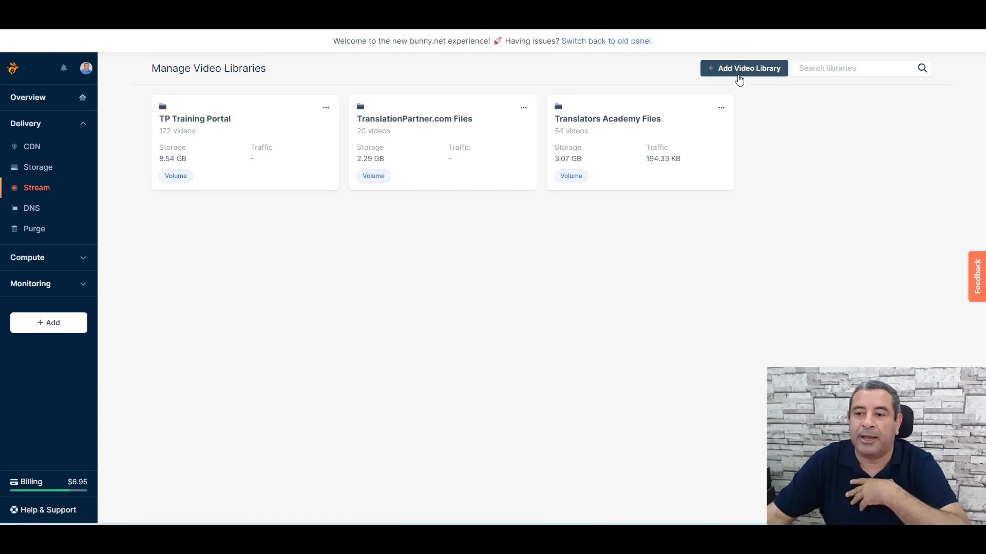Creating video libraries in Bunny.net