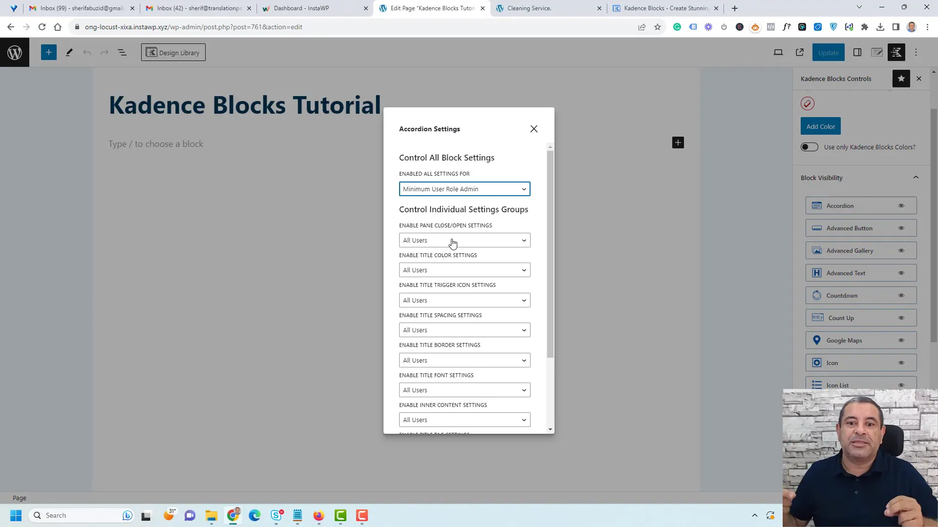 Block visibility settings in Kadence Blocks