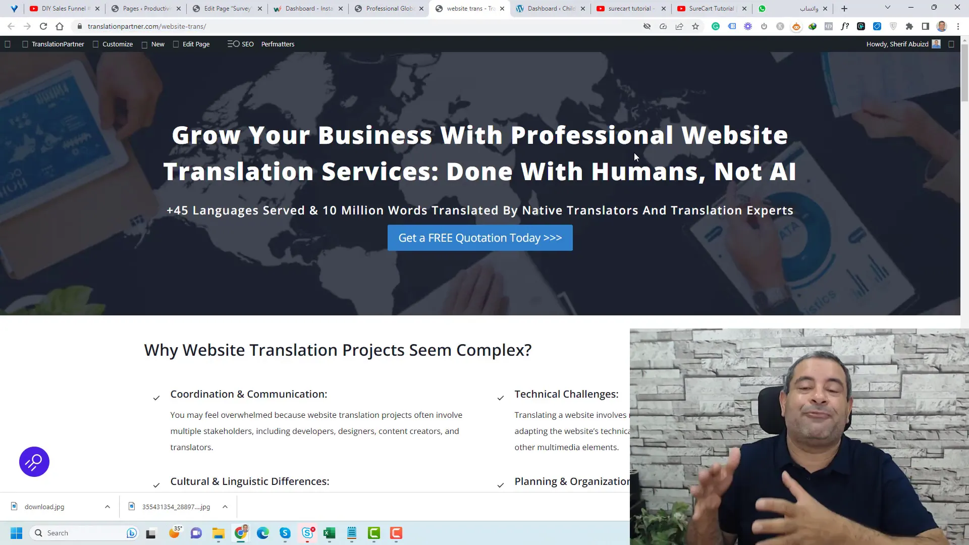 Example of a translation company website