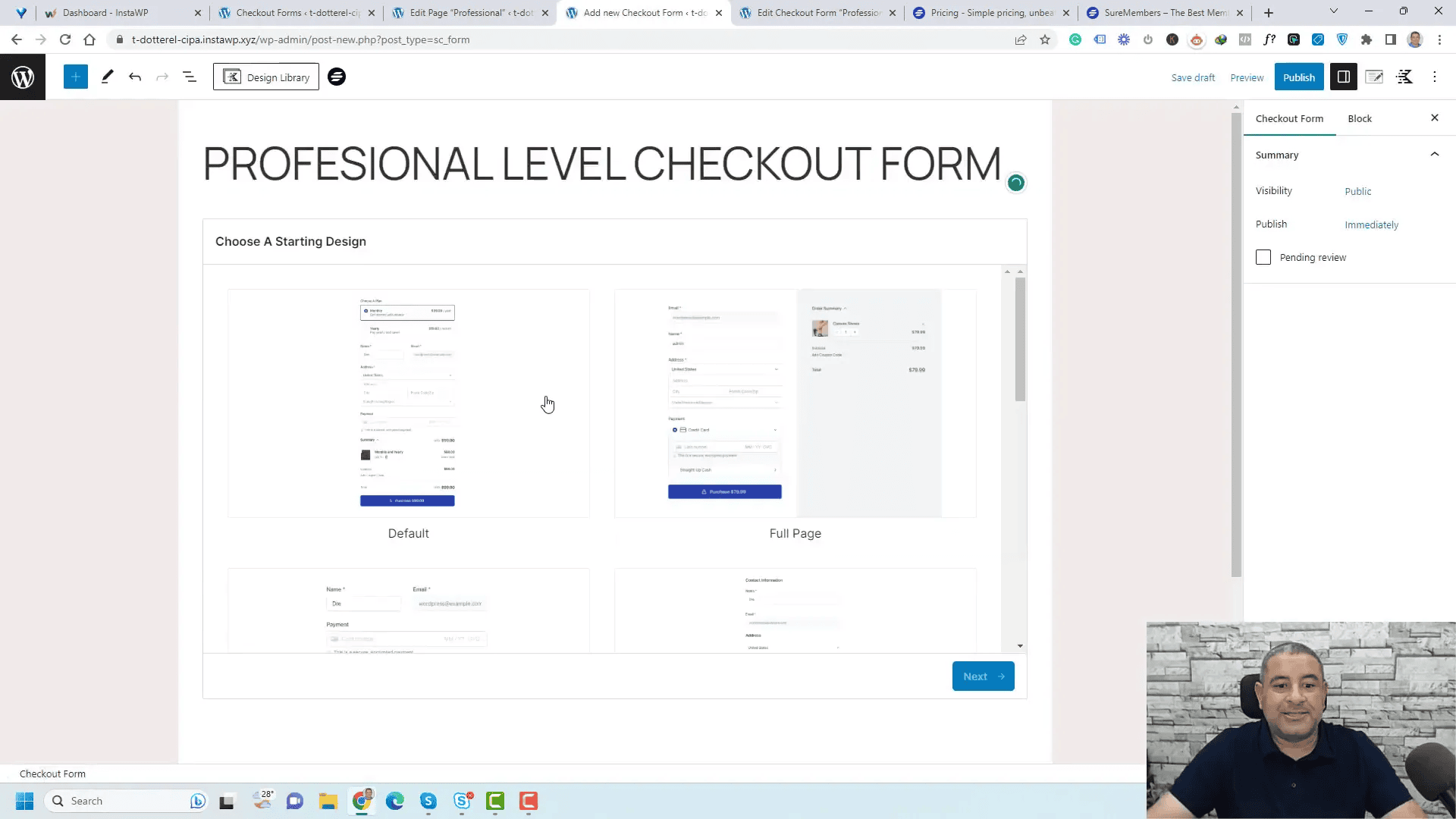 Creating a checkout form in SureMembers Plugin