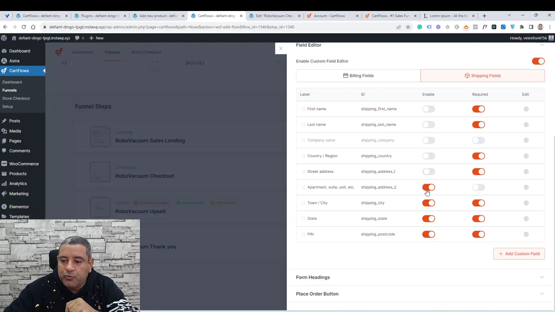 Designing the checkout form