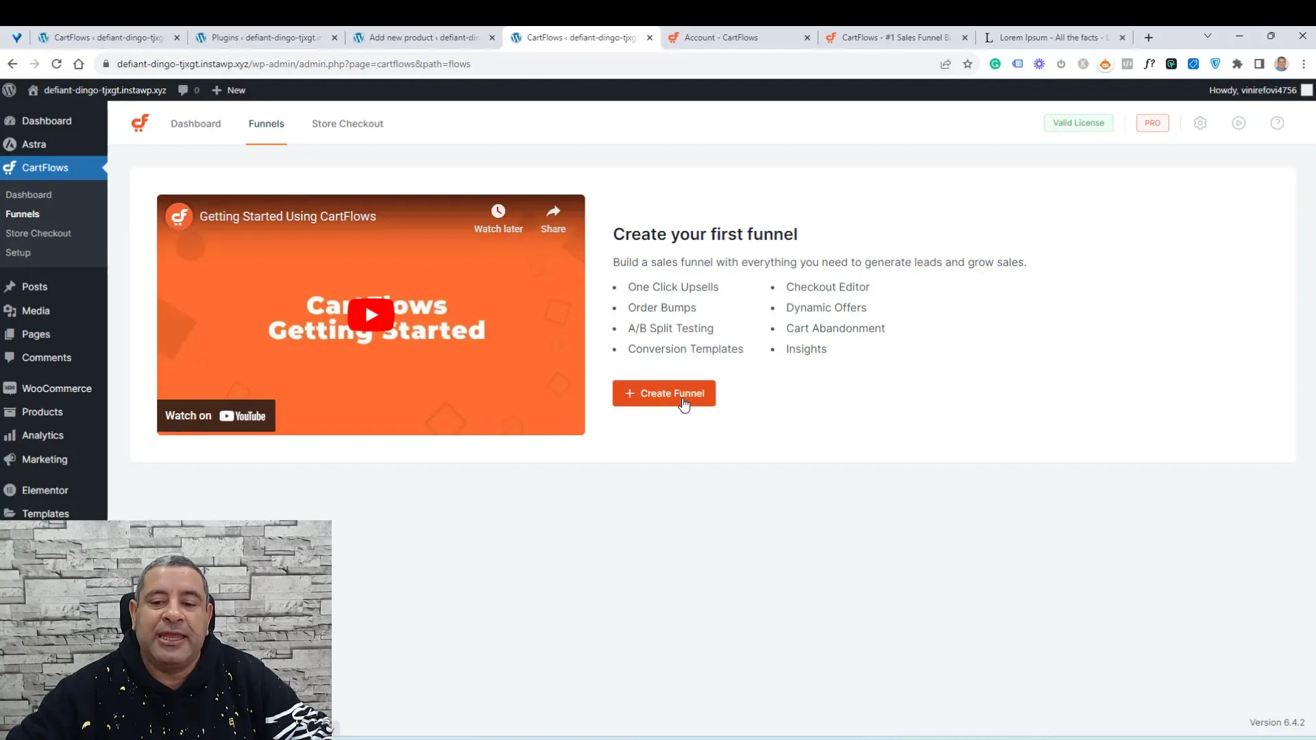 Creating a new funnel in CartFlows